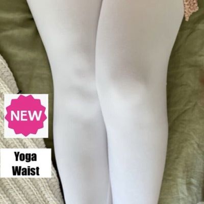 NEW Womens OS Solid White Leggings YOGA WAIST (Feel Soft as Lularoe)